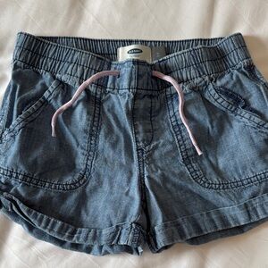 Old Navy Girls Chambray Shorts Size M (8) Blue Elastic Waist Drawstring